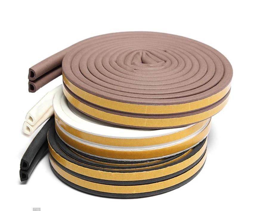 Kích thước tùy chỉnh D-Type EPDM Foam Adhesive Door Seal Strip Anti-Dust Rubber cho cửa sổ
