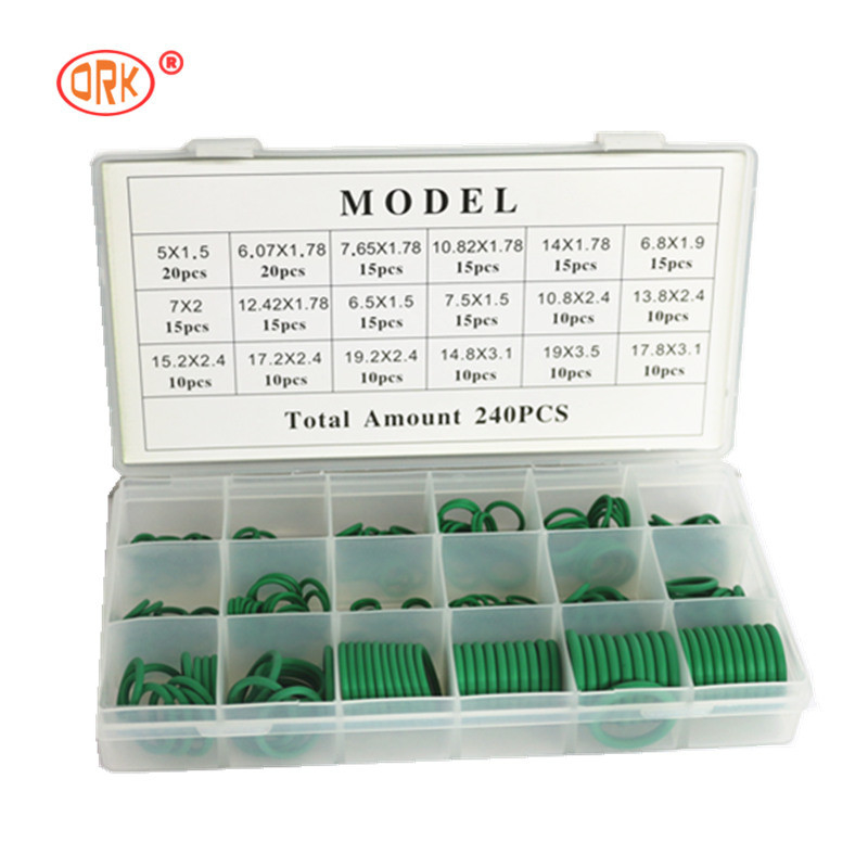 240pcs Xanh NBR xe ô tô điều hòa không khí O-ring bộ 16 kích cỡ cho các kích cỡ khác nhau con dấu